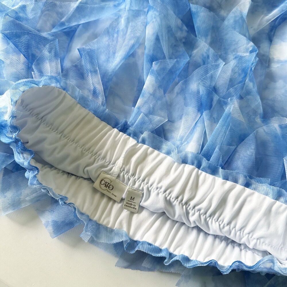 Fairycore Coquette Soft Romantic Tie Dye Ruffled Elastic Waist Tiered Skirt Med - Picture 13 of 15